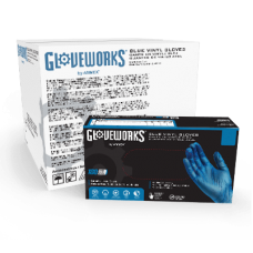 GlovePlus Blue Vinyl PF Ind Gloves